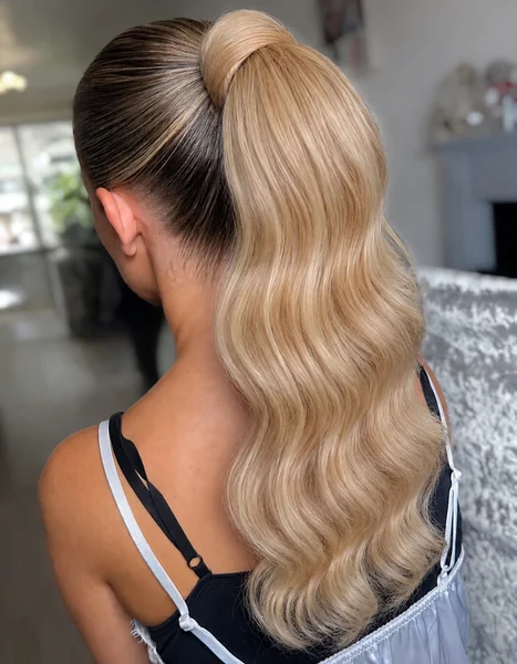 Wet-Look High Ponytail