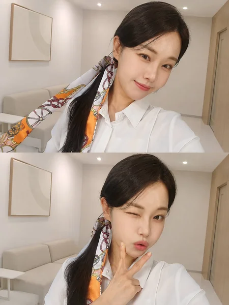 Scarf-Wrapped Low Side Ponytail