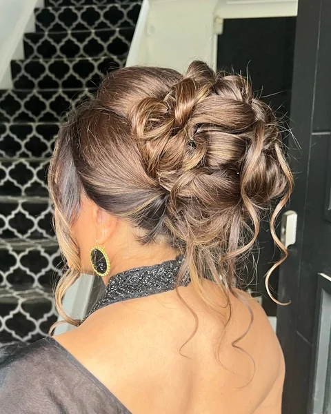 Messy Braided Bun for Reception
