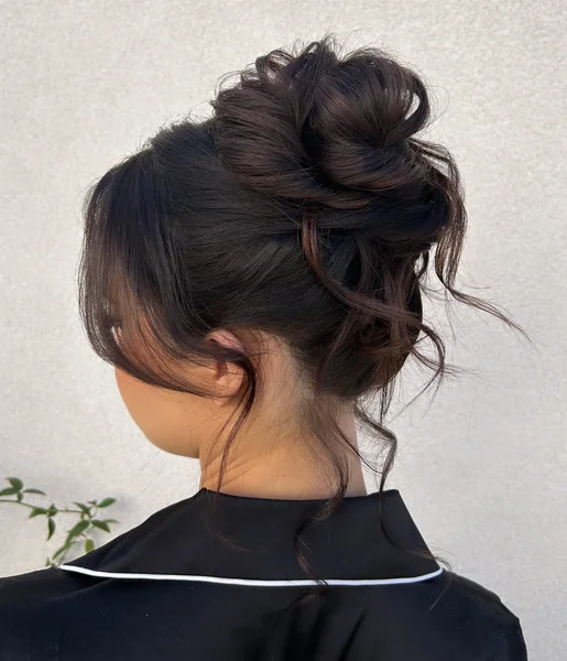 Messy High Bun for Bridesmaids