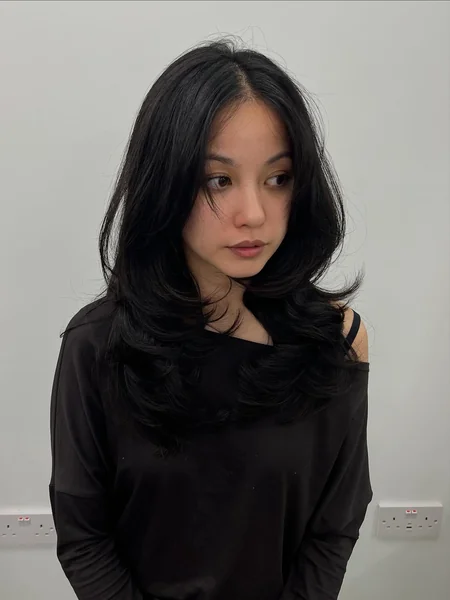 Japanese Long Wavy Layered Hairstyle