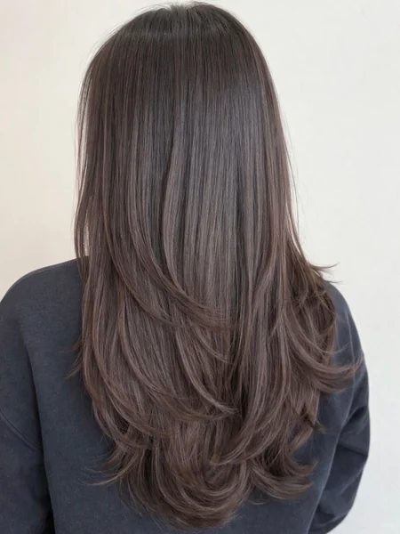 Textbook U-Shaped Haircut with Graduated Layers
