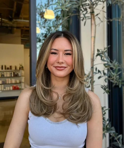 Blonde Highlighted Face-Framing Layers