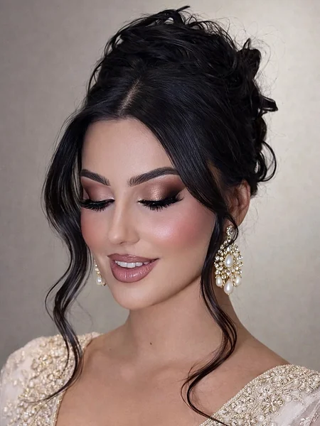 Front-View Loose Updo for Reception