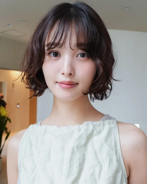 Curly Bob with Wispy Fringe