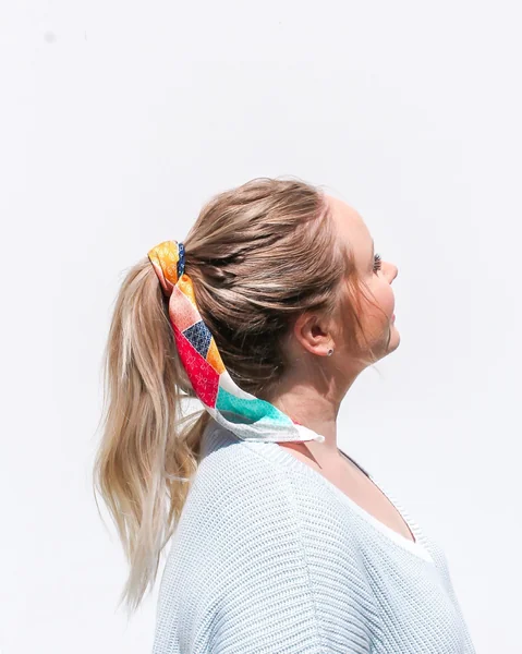High Ponytail with Silk Scarf