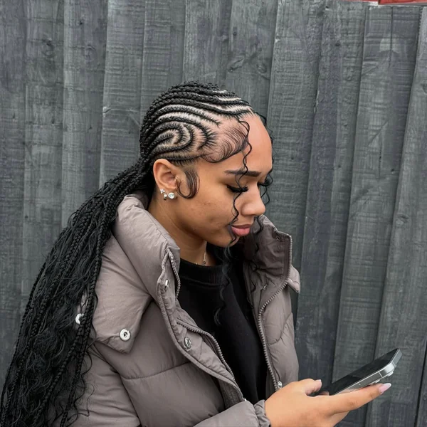 Swirl Braids with Curly Tendrils