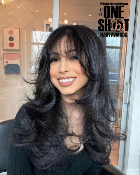 Medium Length Wispy Curtain Bangs