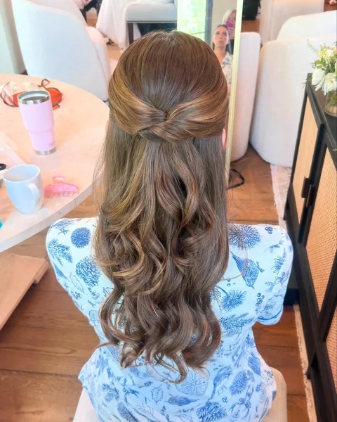 Crossed Twist Half-Up Hairstyle