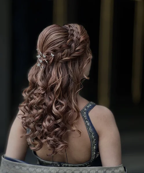 Half-Up Braid with Floral Pins