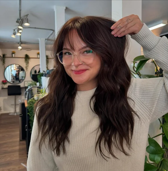 Shag Haircut With Wispy Curtain Bangs
