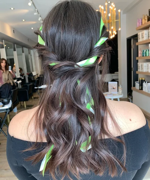 Half-Up Twist with Scarf Ribbon