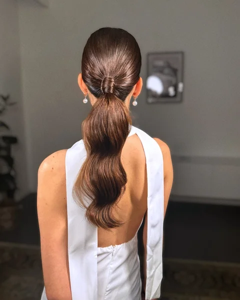 Low Wet-Look Ponytail