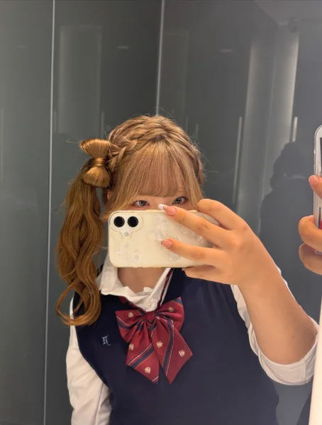 Ponytail with Ribbon Bow Wrap
