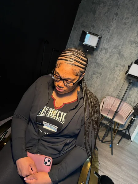 Simple Straight Back Cornrows