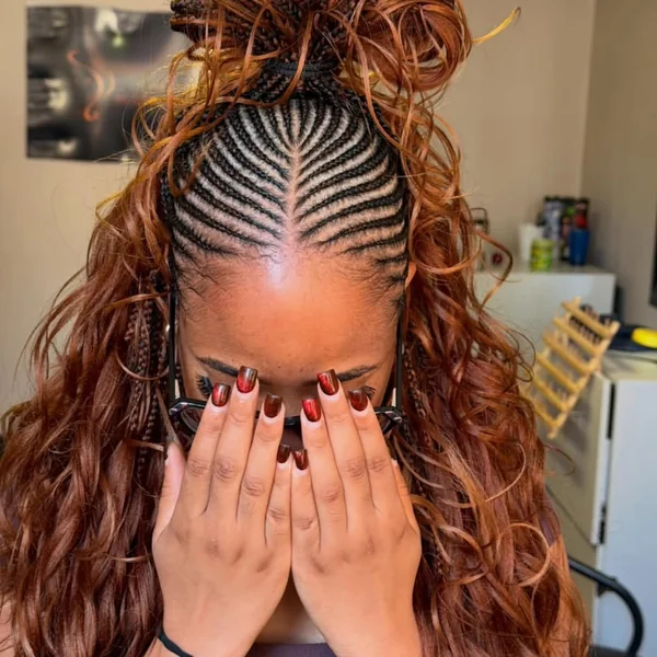 Fulani Style Half Up Braids
