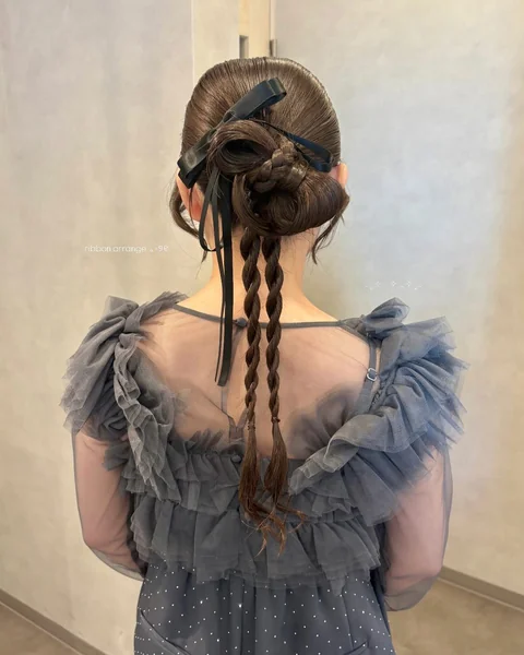 Ribbon Braid Bun Updo