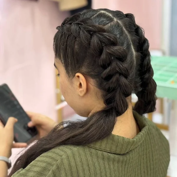 Double Pull-Through Side Braids
