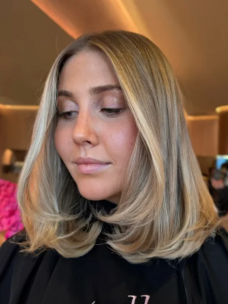 Sleek Blonde Straight Lob