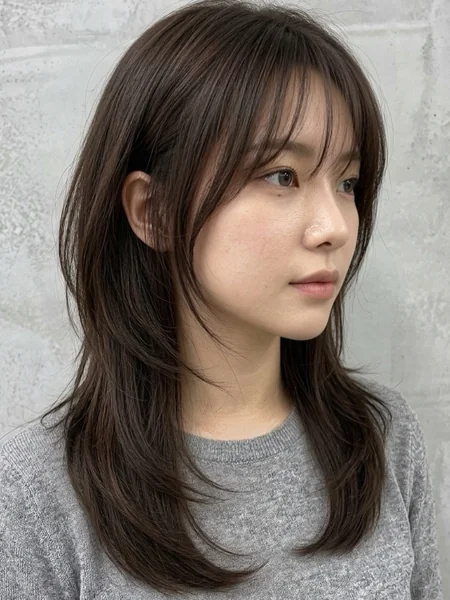 Curtain Bangs With Wispy Pieces