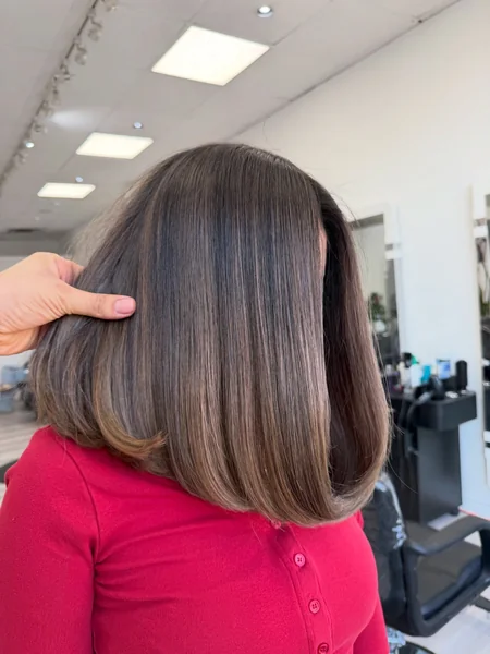 Sleek Straight Lob Back View