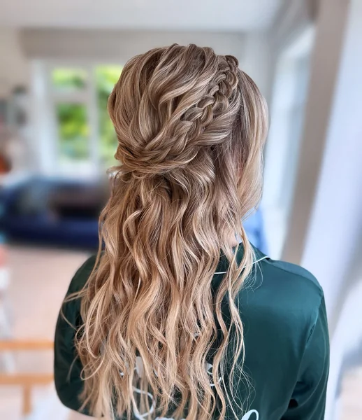 Half-Up Double Braid Hairstyle