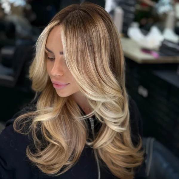Bouncy Golden Blow Dry Waves