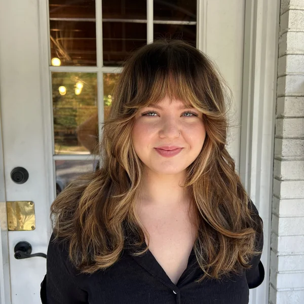 Long Layered Cut with Curtain Bangs