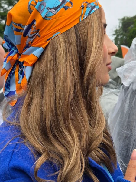 Bold Print Kerchief with Soft Waves