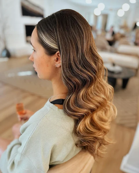 High Half-Up Ponytail with Waves