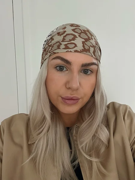 Leopard Bandana on Straight Hair