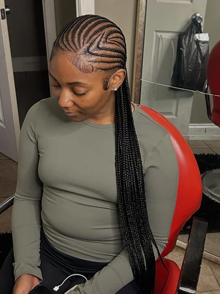 Heart Shape Cornrow Design