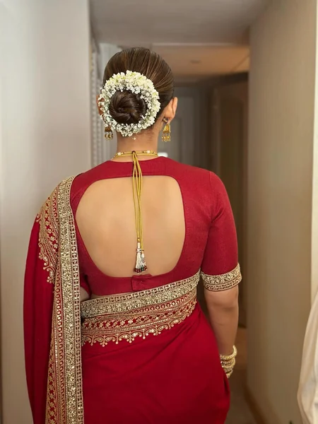 Low Bun with Gajra Flower Garland