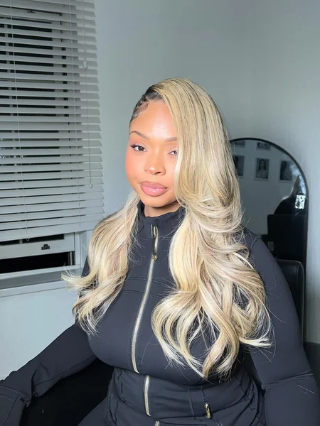 Blonde Layered Side Part