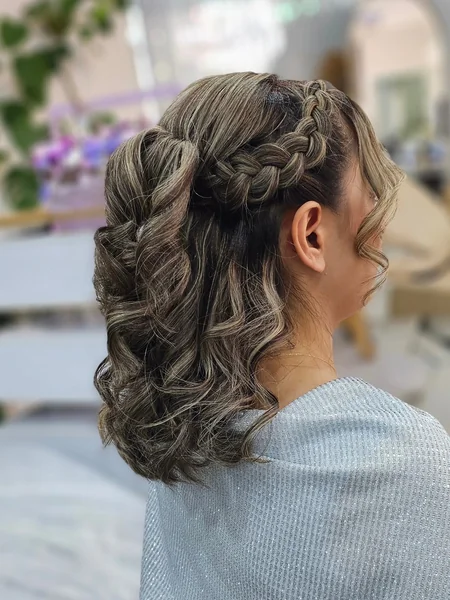 Side Braid Half-Up Updo