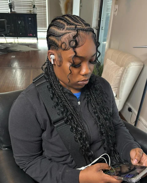 Wavy Cornrows Medium Boho