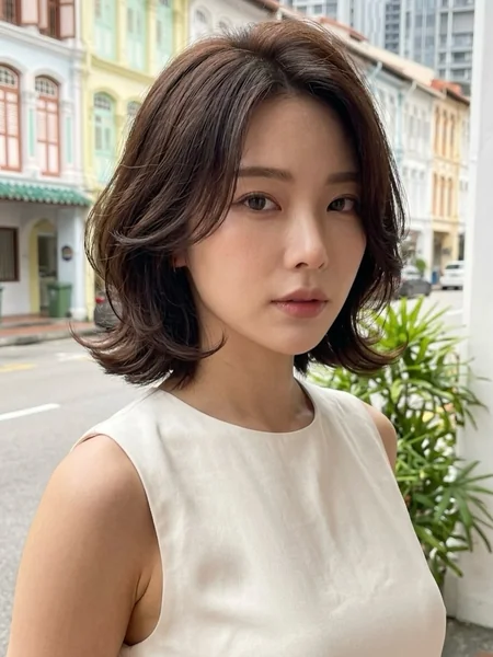 Japanese Short Wavy Bob Hairstyle
