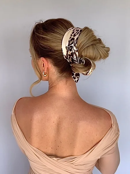 Twisted Chignon Wrapped in Scarf