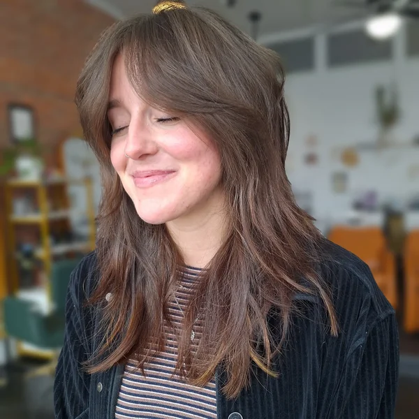 Layered Octopus Cut with Curtain Bangs