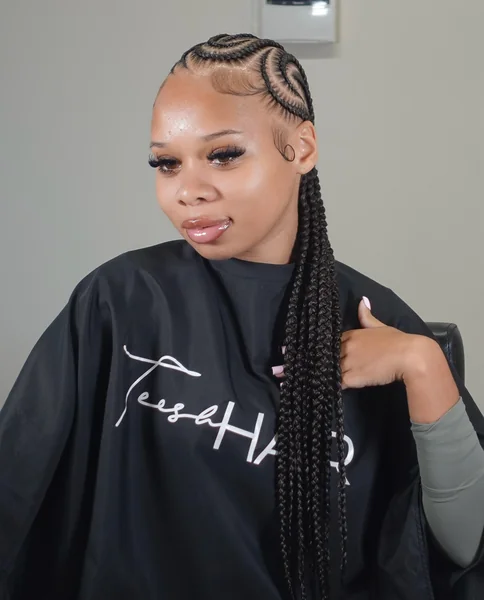 Front Swirl Cornrow Braids