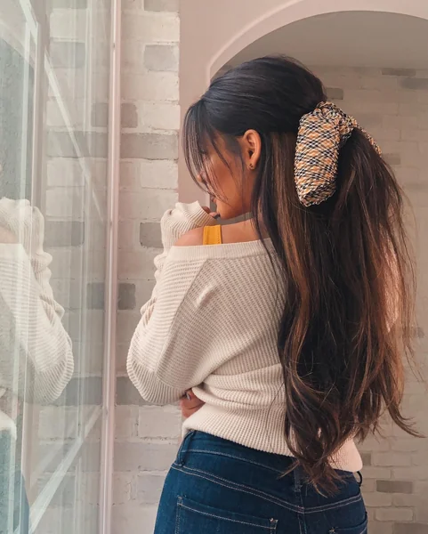 Scarf Scrunchie Half-Up Ponytail
