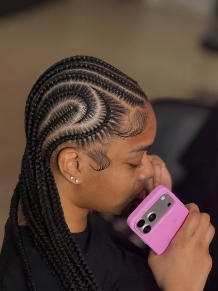 Thick Swirl Side Braids