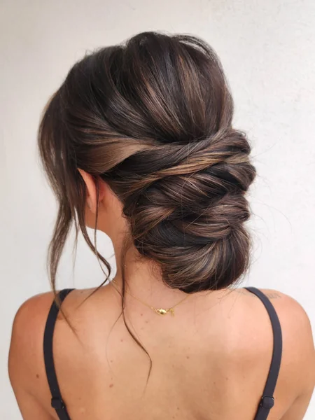 Low Textured Bun Updo