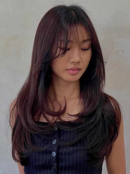 Blonde Hair Wispy Curtain Bangs