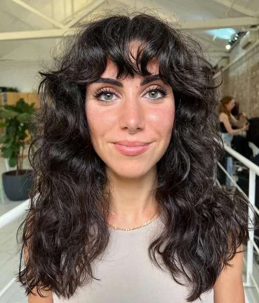 Curly Octopus Cut with Bangs