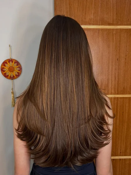 Long U-Shaped Haircut with Balayage Layers