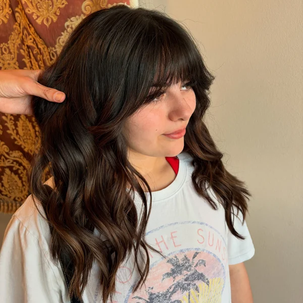Full Bangs with Loose Waves