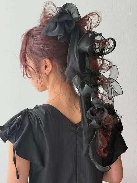 Sheer Ribbon Ponytail Aesthetic