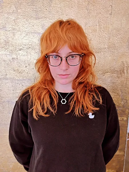 Shaggy Copper Octopus Cut with Bangs