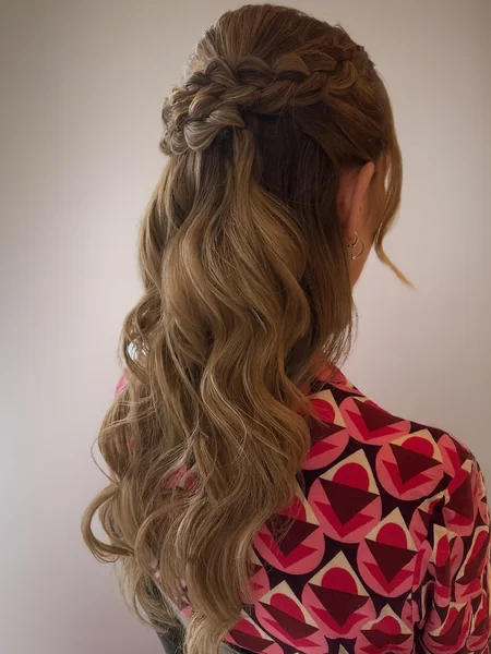 Elegant Half-Up Braid Crown